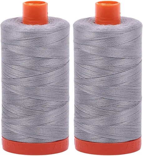 Vista 16 de Aurifil Mako 50wt Hilo 2 Carretes Grandes (Aluminio (2615))