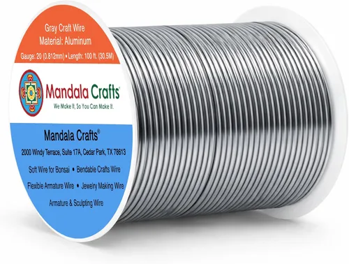 Vista 241 de Mandala Crafts - Alambre de aluminio anodizado de calibre 22 para hacer joyas - 137.2 m de alambre flexible surtido y coloreado - Doble para bonsái
