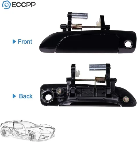 Vista 6 de ECCPP Manija de puerta Exterior Exterior Exterior Delantero Lado del Conductor para 2001-2005 para Honda Civic Smooth Negro
