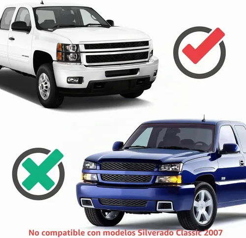 Vista 5 de Juego de montaje de faros compatible con Chevy Silverado 1500 2007 2008 2009 2010 2011 2012 2013, Silverado 2500HD 3500 07-14, faro con arnés