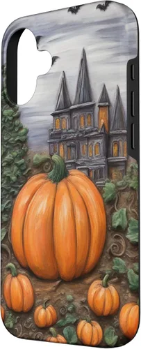 Vista 2 de iPhone 16 Vintage Floral Aesthetic Halloween Pumpkin Fall Autumn Case