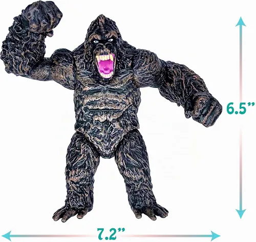 Vista 3 de TwCare King Kong vs Godzilla Figura de Acción de Ataque de 6.5" Modo de Lucha Gorilla Ape Sólido Serie de Películas Salvajes, Bolsa de Viaje