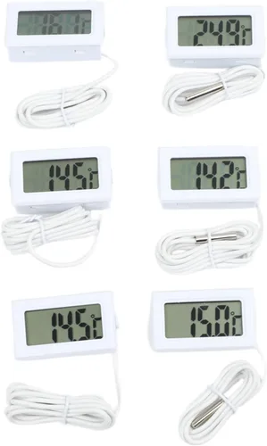 Vista 2 de 6 Pack Digital Thermometer with 1m Probe -50C to 110C White