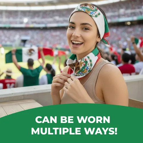 Vista 5 de Costume Adventure Bandana con bandera mexicana, bandana mexicana para hombres o mujeres, talla única