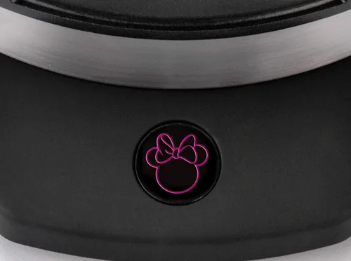 Vista 3 de Disney DMG-31, máquina para hacer waffles de Minnie Mouse, color rosa