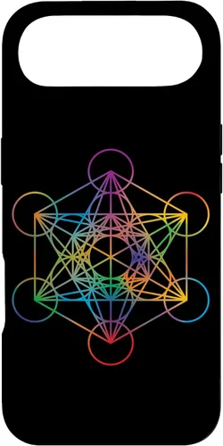 Vista 27 de iPhone 16 Geometría Sagrada Metatrón Cubo Chakra con Funda Geométrica