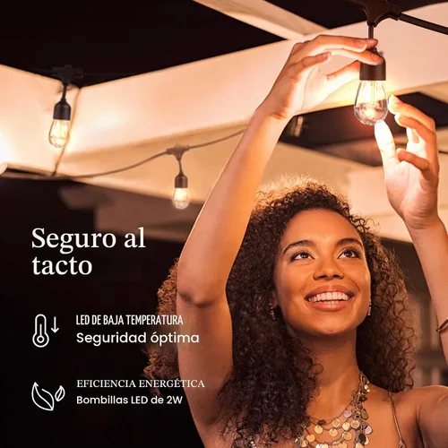Vista 3 de Brightech Ambience Pro - Guirnalda de luces LED de 105 pies, iluminación de patio de grado comercial de 1 W, impermeable para exteriores