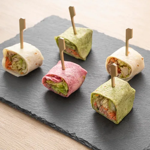Vista 3 de Restaurantware Pinchos de bambú de 2.5 pulgadas, 1000 púas de bambú desechables resistentes – Cabeza de paleta resistente de bambú para aperitivos
