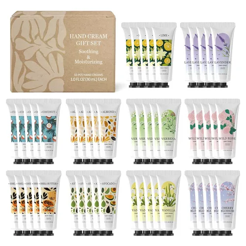 Vista 9 de Green Canyon Spa Crema de manos, paquete de 20 mini lociones de manos a granel, loción de manos de viaje, cremas y lociones para manos, regalos