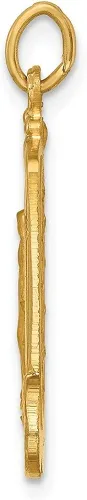 Vista 2 de Diamond2Deal Medalla milagrosa con marco rectangular grande de oro amarillo de 14 quilates para mujer (L- 1.030 in W- 0.571 in), Metal
