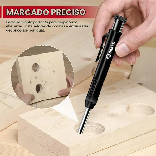 Vista 5 de Saker - Herramienta de perfil para contornos con conexión ilimitada, copia precisa de formas irregulares (2 piezas) Lápiz para agujeros profundos
