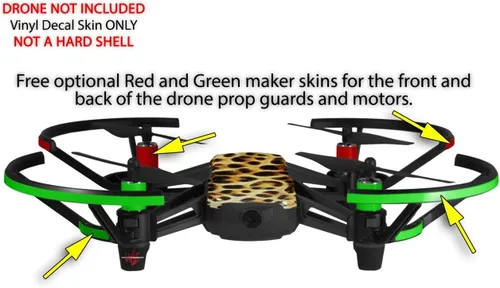 Vista 3 de Paquete de 2 calcomanías para DJI Ryze Tello Drone de piel fractal de leopardo no incluido