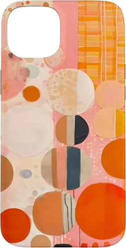 Vista 9 de iPhone 16 Abstract Boho Warm Orange and Pink Mid Century Modern Case