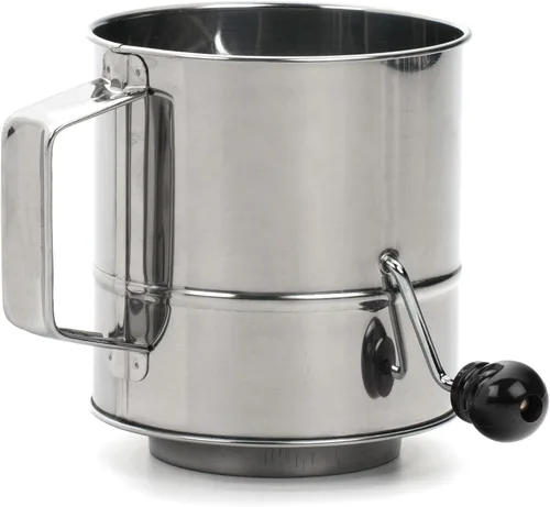 Vista 12 de RSVP International Endurance® - Tamiz vintage de acero inoxidable con una sola mano, 1 taza, para tartas superiores, tamizar harina, adobo