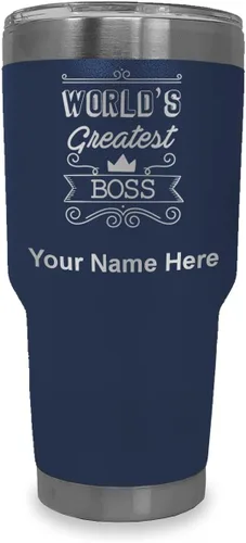 Vista 33 de LaserGram Vaso aislado al vacío de 20 onzas, con grabado personalizado incluido (negro)