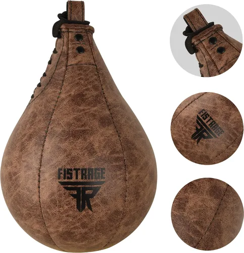Vista 3 de FISTRAGE Speed Ball Bolsa de boxeo de cuero MMA Muay Thai entrenamiento punzonado Dodge Striking Kit con giro libre entrenamiento Speedball Kicking