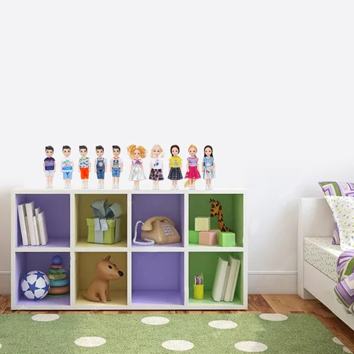Vista 7 de ONEST 10 juegos de mini muñecas de 5 pulgadas con ropa de muñeca, trajes de fiesta para niños, accesorios para muñecas