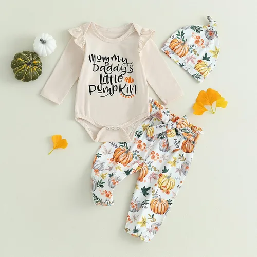 Vista 2 de Imcute Traje para el día de San Valentín para niña, mameluco de manga larga y pantalones florales lindos recién nacidos, ropa para niña recién nacida