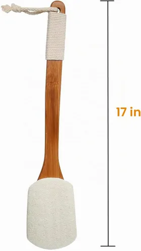 Vista 2 de Leotruny Esponja exfoliante 100% natural con mango largo de madera