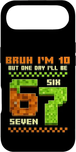 Vista 26 de Bruh I'm 10 But One-Day I'll Be 67 Retro 10th Birthday Kids Case for iPhone XR