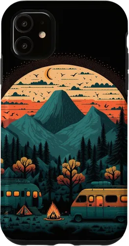 Vista 8 de Funda para iPhone 11 Pro Max Sunset Mountains & Trees para campistas