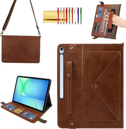 Vista 40 de Bolso Funda para Samsung Galaxy Tab S10 FE/S9 FE 10.9"/S9/S8/S7 11", Techcircle Folio con Soporte Cruzado, Billetera con Ranura para Lápiz S Pen