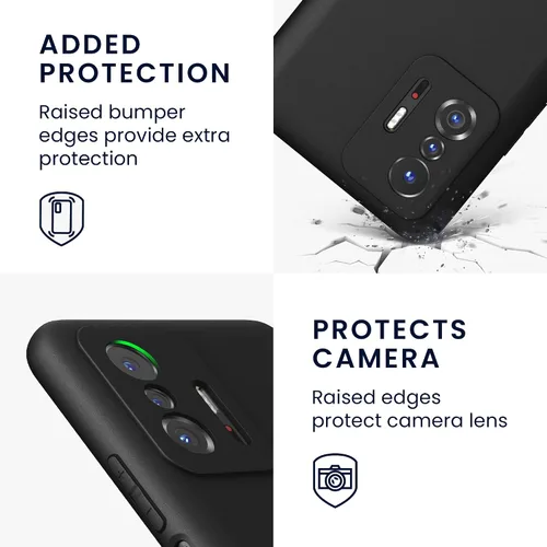 Vista 3 de kwmobile Funda compatible con Xiaomi 11T/11T Pro - Funda protectora de silicona TPU suave y delgada - Negro