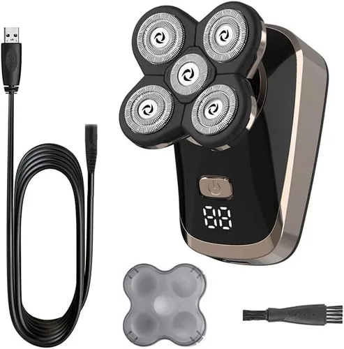 Vista 4 de Afeitadoras de cabeza para hombres calvos, LED dosplay potente afeitadora eléctrica húmeda y seca para barba recortadora de pelo facial y corporal 5