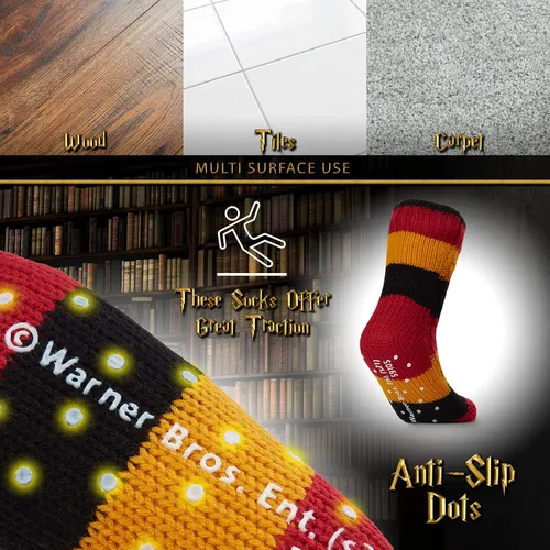 Vista 4 de Harry Potter Calcetines de zapatillas, calcetines esponjosos de punto para mujer, rellenos de calcetines de Navidad