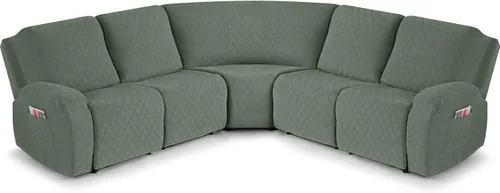 Vista 16 de VANSOFY Fundas de Sofá Seccional Reclinable Extra Grandes, Fundas Lavables de 5 Piezas para Sofá Seccional en Forma de L con Asiento de Esquina