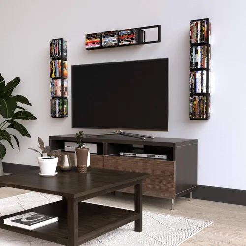 Vista 2 de You Have Space Estante de almacenamiento de CD y DVD para pared, estante de almacenamiento de medios de almacenamiento de 34 pulgadas y organizador