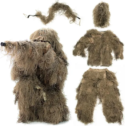 Vista 9 de VIVO Ghillie ropa de caza de camuflaje para el bosque- Traje (4 piezas)