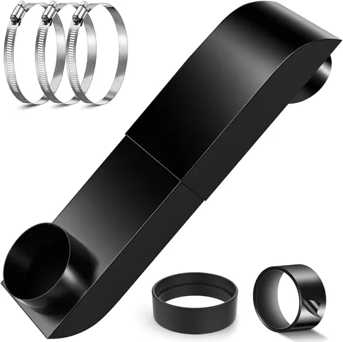 Vista 11 de Periscope Dryer Vent, 29-45" Telescoping Dryer Vent Stainless Steel Adjustable Dryer Vent for Tight Space Flat Duct Slim Exhaust Pipe Hose Negro