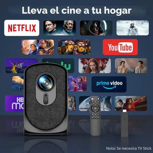 Vista 7 de Mini proyector con WiFi6 5G y Bluetooth, Native 1080P soporta video de película 4K, 350ANSI, corrección trapezoidal automática, enfoque eléctrico
