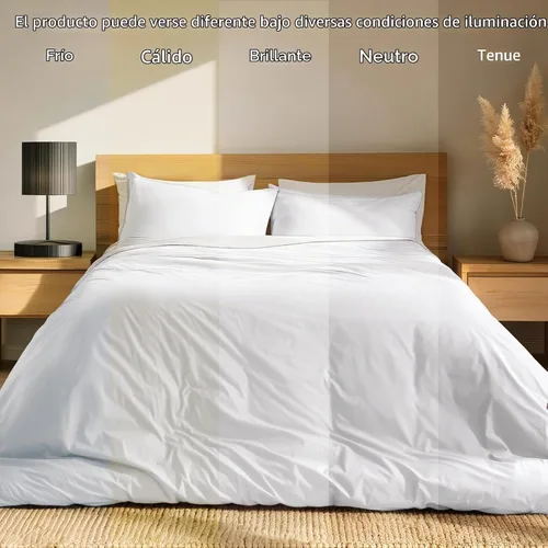 Vista 9 de Bare Home 100% Organic Cotton Percale Duvet Cover Set (Twin/Twin XL, White)