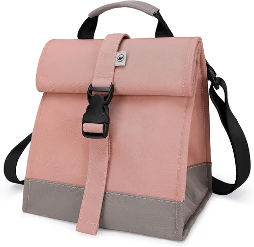 Vista 8 de Sunny Bird - Lonchera reutilizable para adultos, para hombres, mujeres, adolescentes, niños, lonchera grande aislada, bolsa de almuerzo para la Negro