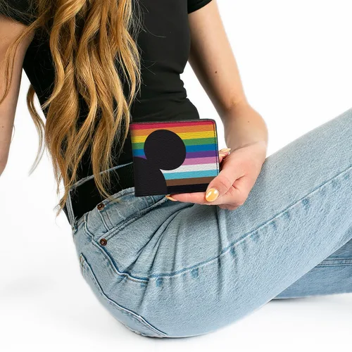 Vista 7 de Cartera Bifold PU Mickey Mouse Orgullo Orejas Icono Inclusión Rainbow Stripe, Mickey Mouse