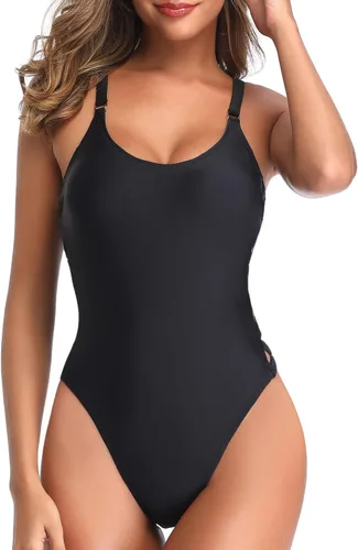 Vista 4 de Tempt Me - Traje de baño de una pieza para mujeres, te hace lucir delgada con sus tirantes cruzados, traje de baño sexy