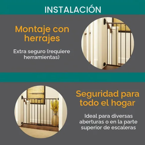 Vista 4 de MyPet Puerta para mascotas Windsor: puerta para perros de 28.68" - 47.85" de ancho. Soporte de hardware, puertas para perros para la casa, puerta