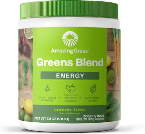 Vista 5 de Amazing Grass Mezcla de verduras antioxidantes: Mezcla de batidos en polvo Super Greens con energía orgánica y verde superalimentaria: mezcla
