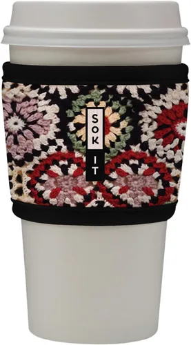 Vista 97 de Sok It HotSok Coffee & Tea - Funda de neopreno con aislamiento reutilizable (floral abstracto)