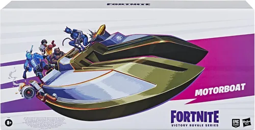 Vista 2 de FORTNITE Hasbro Victory Royale Series - Vehículo coleccionable de lujo de lancha motora Deluxe con accesorios, 19.6 pulgadas (49.8 cm)