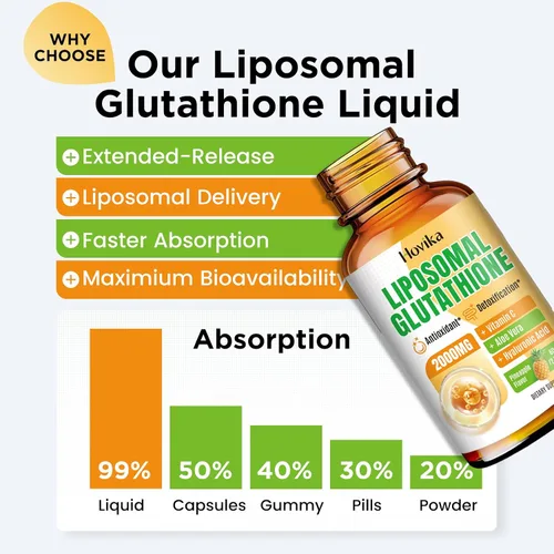 Vista 6 de Suplemento de glutatión liposomal de 2000 mg, gotas de glutatión líquido con vitamina C, antioxidantes maestros para el sistema inmunológico