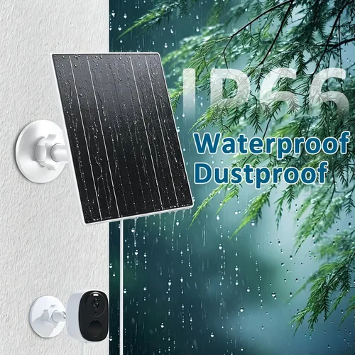 Vista 7 de Zivif Panel solar para cámara de seguridad al aire libre, cargador solar USB C de 10 W compatible con cámara recargable de 5 V, montaje ajustable