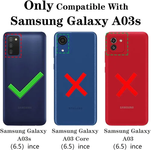 Vista 2 de Yiakeng Funda para Samsung Galaxy A03S, Galaxy A03S con protector de pantalla HD [prueba de caídas de grado militar], funda protectora de doble capa