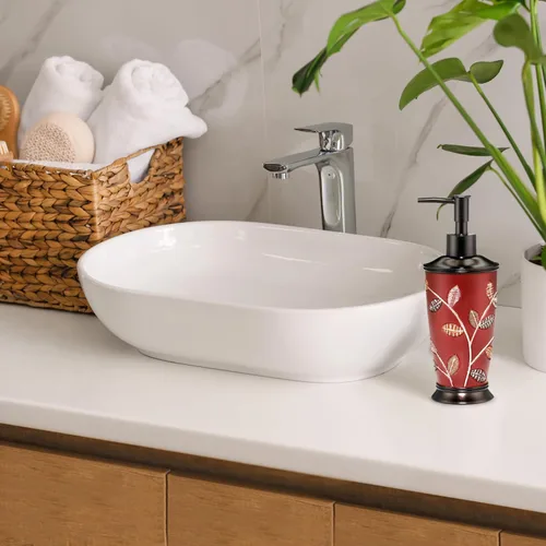 Vista 3 de Zahari Home Aubury - Elegante juego de dispensador de jabón, diseño moderno de impresión para cocina y baño, bomba de loción, jabón para platos