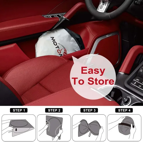 Vista 7 de Parasol para parabrisas de automóvil, personalizado para Toyo-ta Highlander 2020-2024 [4 capas de nanorevestimiento] con bolsa de almacenamiento