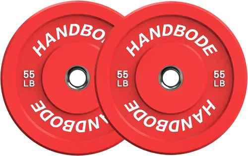 Vista 25 de HANDBODE Juego de discos de peso de 2 pulgadas de alto rebote, juego de discos olímpicos de 45/100/160/190/260/300 libras, juego de discos