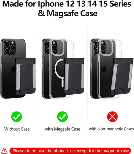 Vista 7 de Cartera Magsafe 2 en 1, Soporte Ajustable, Ventana de ID Abierta, Cartera Magnética para iPhone 17/16/15/14 Pro Max/14 Pro/14 Plus/13/12 Series