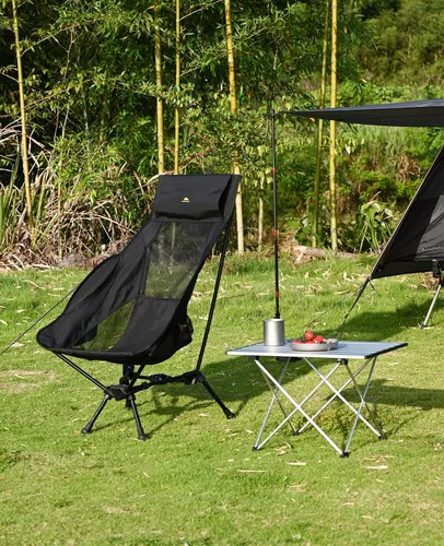 Vista 11 de iClimb - Mesa de camping ultraligera y compacta plegable con bolsa de transporte (color negro - L)